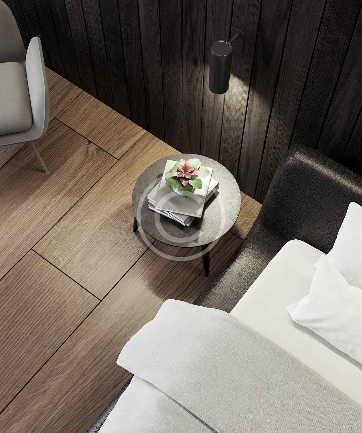 Wide plank smoked oak flooring